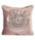 Pink Velvet cushion decorated with a Silver print