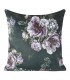 Graphite velvet cushion with floral print