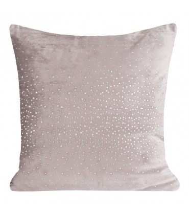 Pink velvet cushion with crystals