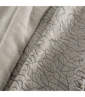 Plaid moderne de couleur grise à motif géométrique, 150 x 200 cm