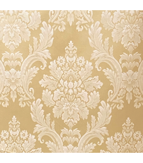 Gold, Jacquard Curtain  with Classical White pattern