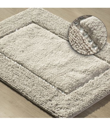 Tapis de bain de couleur beige, 60 x 90 cm