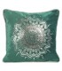 Coussin en Velours Vert orné d'un Imprimé Argent