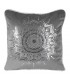 Grey Velvet cushion decorated with a Silver print