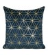 Blue  Velvet cushion decorated with a Golden  print