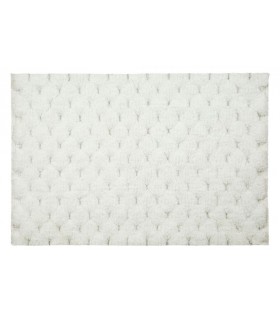 Bath Rug, White Color, decorated with silver threads