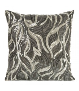 Cushion with sequins, Color: gray and silver, 45 x 45 cm