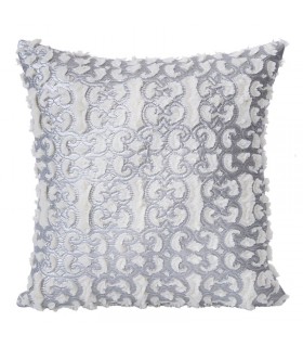 Decorative Cushion with Oriental Design, Color: Cream and Silver, 40 x 40 cm