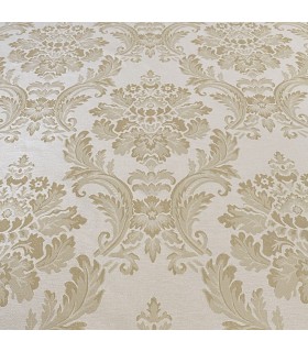 Jacquard Color Crema con Motivo Dorato