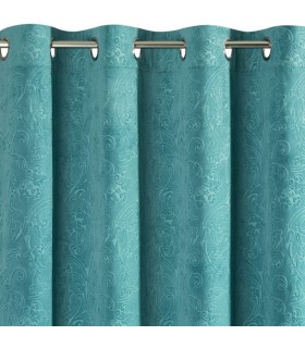 Curtain with eyelets, turquoise color, 140 x 250 cm