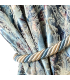 Tende di Lusso in Velluto Nicole, melange di colori: turchese, blu, crema