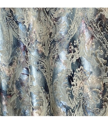 Double, Velvet Curtains Nicole, melange of colors: turquoise, blue, cream