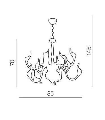 Lampadario Moderno a Sospensione , Colore Bianco, 85 x 145 cm