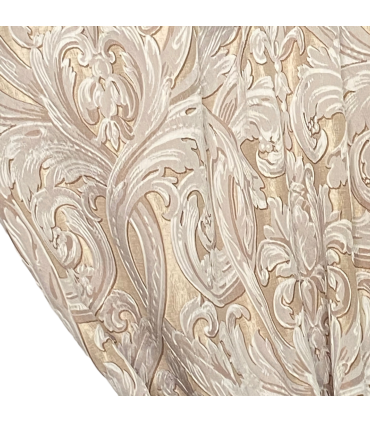 Beautiful Jacquard Double Curtain in cream color with white motive