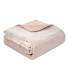 Quilted bed cover in powder pink velvet printed, 220 x 240 cm