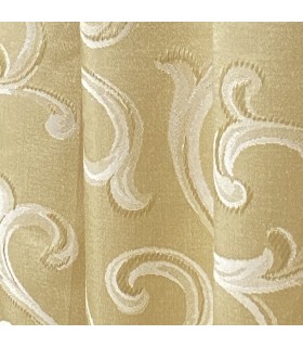 Luxury, Double Curtain in gold color and cream pattern