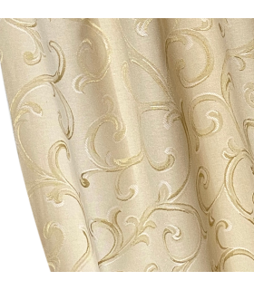 Elegante Doppia Tenda in Cotone color Crema -  Oro, coll Roma