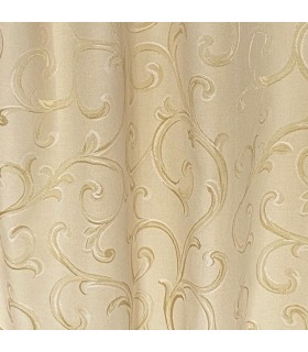 Elegante Doppia Tenda in Cotone color Crema -  Oro, fatta su misura, coll Roma