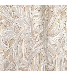 Beau Tissu jacquard de couleur crème avec motif blanc