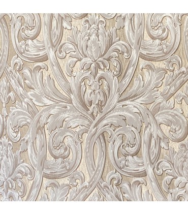 Beau Tissu jacquard de couleur crème avec motif blanc