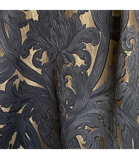 Jacquard de Nuances Or et noir, motif Baroque, coll. Bellezza Noir