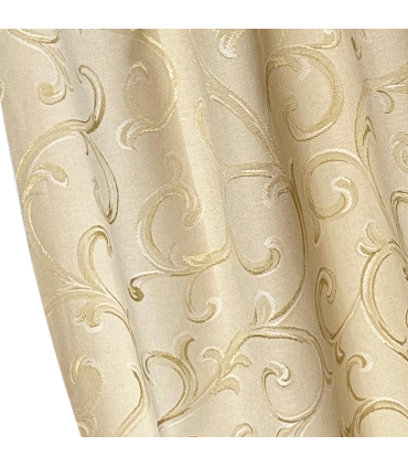 Elegant  Cotton fabric Cream - Gold color, coll Rome