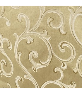 Luxury Jacquard Cotton in gold color with ivory pattern