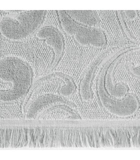 Serviette de bain jacquard avec motif floral, 70x140cm