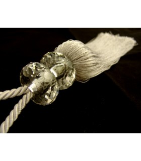 Tassel for curtains beige with crystals