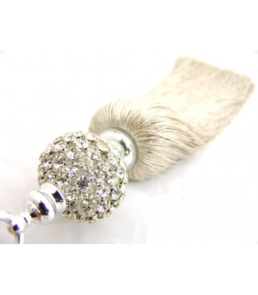 Tassel for Curtains with Crystals, Beige Color