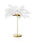 White, Modern Table Lamp with natural feathers