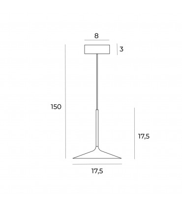 Modern, Black LED Ceiling Lamp, coll. EVA