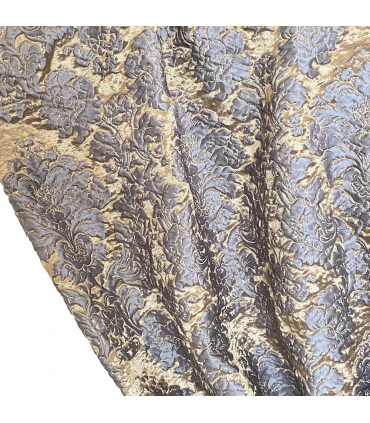 Fabric for Curtains Jacquard in gold -  blue colors Lady Blue 280cm