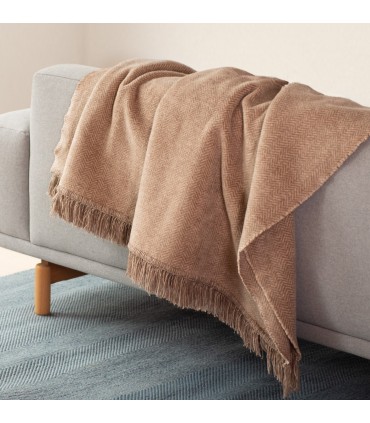 Plaid en Mélange de Coton avec Motif à Chevrons coll. Leonardo