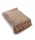 coperta beige scuro, coperta morbida, coperta con frange, coperta 150 cm