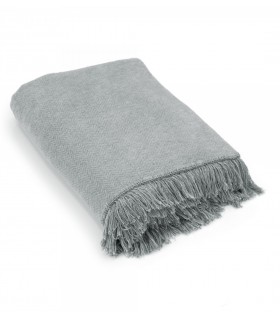 coperta grigia a spina di pesce, plaid grigio a spina di pesce, plaid grigio con frangia,