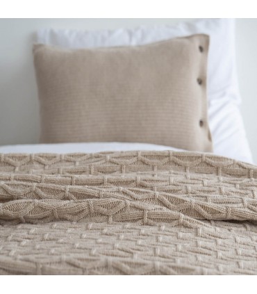 Plaid in Lana Soffice e Calda Colori Neutrali 130x170cm Coll. Tiara Beige