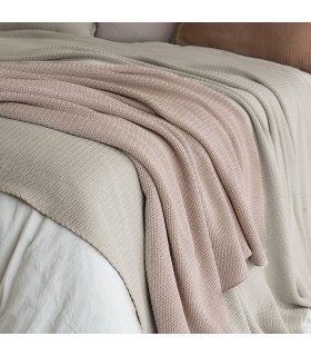 Warm Cotton Blanket 130x170cm Coll. Dune Powder Pink