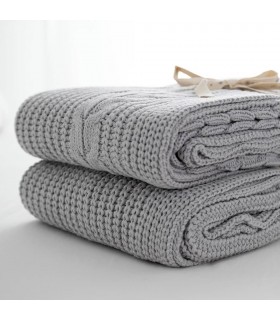 Cozy Wool Blanket Neutral Colors 130x170cm coll. Natura Grey