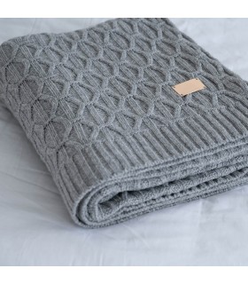 Soft and Warm Wool Blanket 130x170cm Coll. TIARA Grey