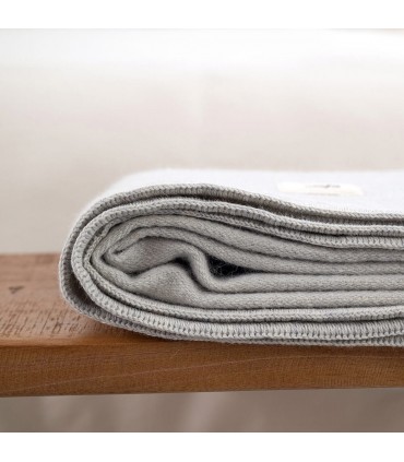 Couverture en Laine Douce Couleurs Neutres 130x170cm Coll. Sahara Gris Clair