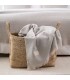 Warm Wool Blanket with Fringe Neutral Colors 130x170cm Coll. Savana Light Grey