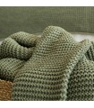 Recycled Cotton Blanket Neutral Colors 130x170cm Coll. Paros Olive Green