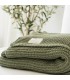 Couverture en Coton Recyclé Couleurs Neutres 130x170cm Coll. Paros Vert Olive