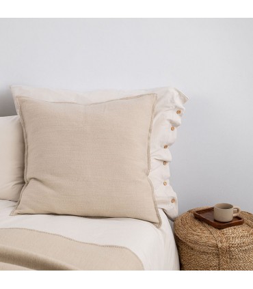 Natural Wool Decorative Cushion 60x60cm Coll. Sahara Beige