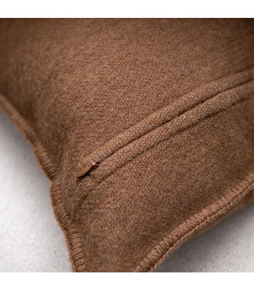 Coussin Décoratif en Laine Naturelle 60x60cm Coll. Sahara Marron