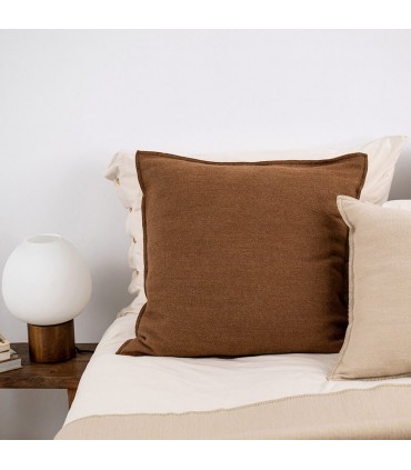 Cuscino Decorativo Naturale in Lana 60x60cm Coll. Sahara Marrone