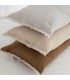 Coussin Chaud et Doux en Laine avec Frange 60x40cm Coll. Savana Noisette