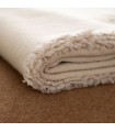 Couverture Chaud en Laine avec Frange Couleurs Neutres 130x170cm Coll. Savana Beige