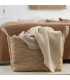 Warm Wool Blanket with Fringe Neutral Colors 130x170cm Coll. Savana Beige